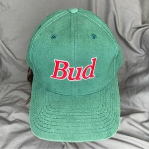 Vintage Y2K Uncommon Stony Green Red Bud Official Anheuser Busch Snap Back Cap